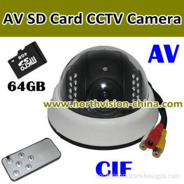 AV SD Card Dome Camera DVR with Motion Detection, Support 64GB TF Card